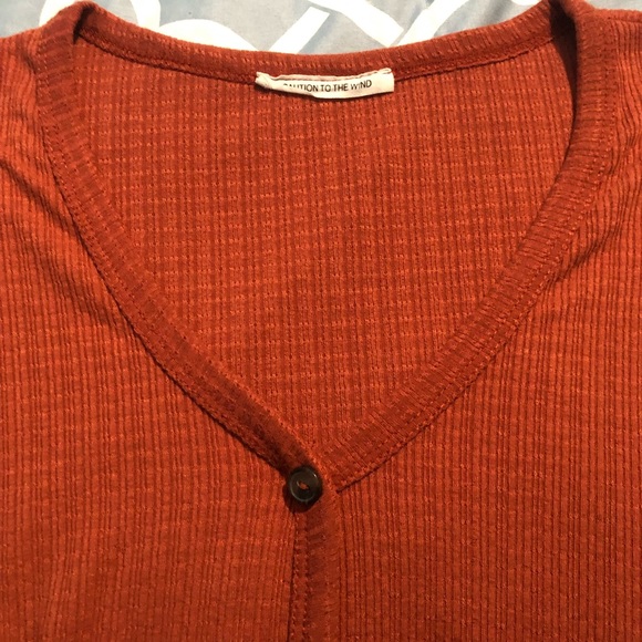 Caution to the wind rusty orange blouse - Picture 3 of 8